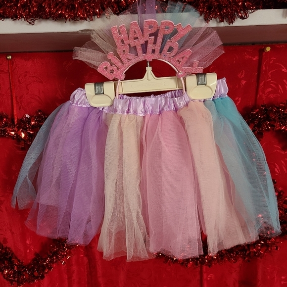 Cat & Jack Happy Birthday‎ headband and tutu - Picture 2 of 6